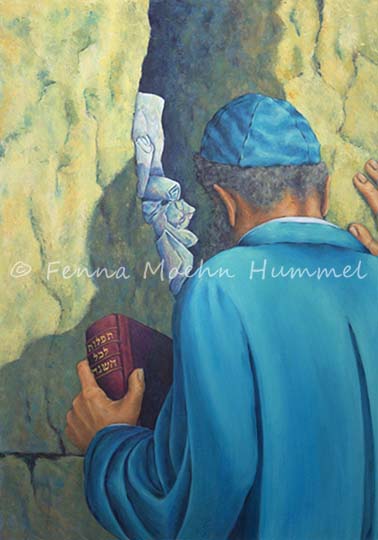 Atelier for Hope Bijbelse Kunst|Schilderij Joodse Man bij klaagmuur | Doetinchem