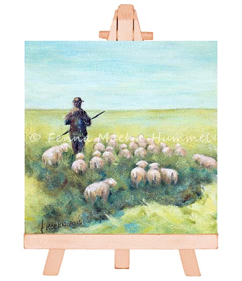 Christian Art inspired by Bible painting The Lord is my Shepherd | Atelier for Hope Doetinchem Fenna Moehn Hummel
