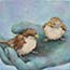 miniature paintings dutch artist Painting sparrow in the hand of GOd