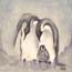 Klein schilderijtje Pinguins Atelier for Hope miniatuur schilderijen