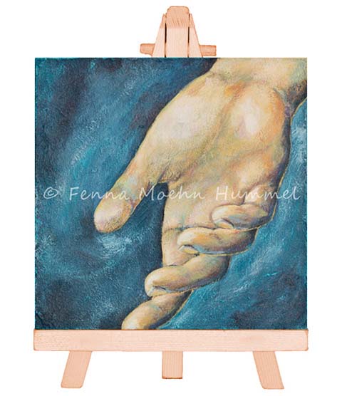 Christelijke Kunst & Kado's | MiniSchilderij Hand | Atelier for Hope |