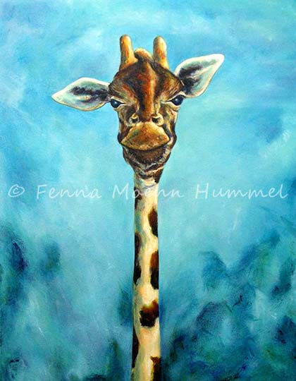 Realistische schilderijen Dieren | Schilderij Giraffe | Atelier for Hope Doetinchem Nnatuur, dieren, bloemen
