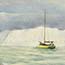 Schilderij Zeegezicht met zeilboot | Bretagne | Fascinerend licht. Atelier for Hope Fenna Moehn Hummel